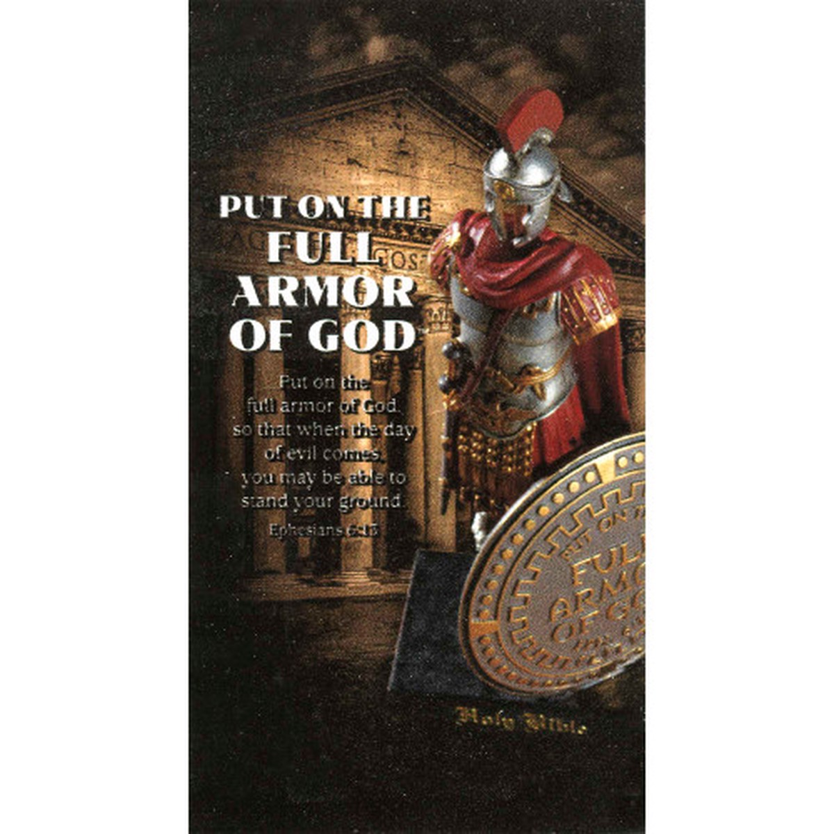 5″ Black and Red Put on the Full Armor of God Verse of Ephesians 6:13 Magnet