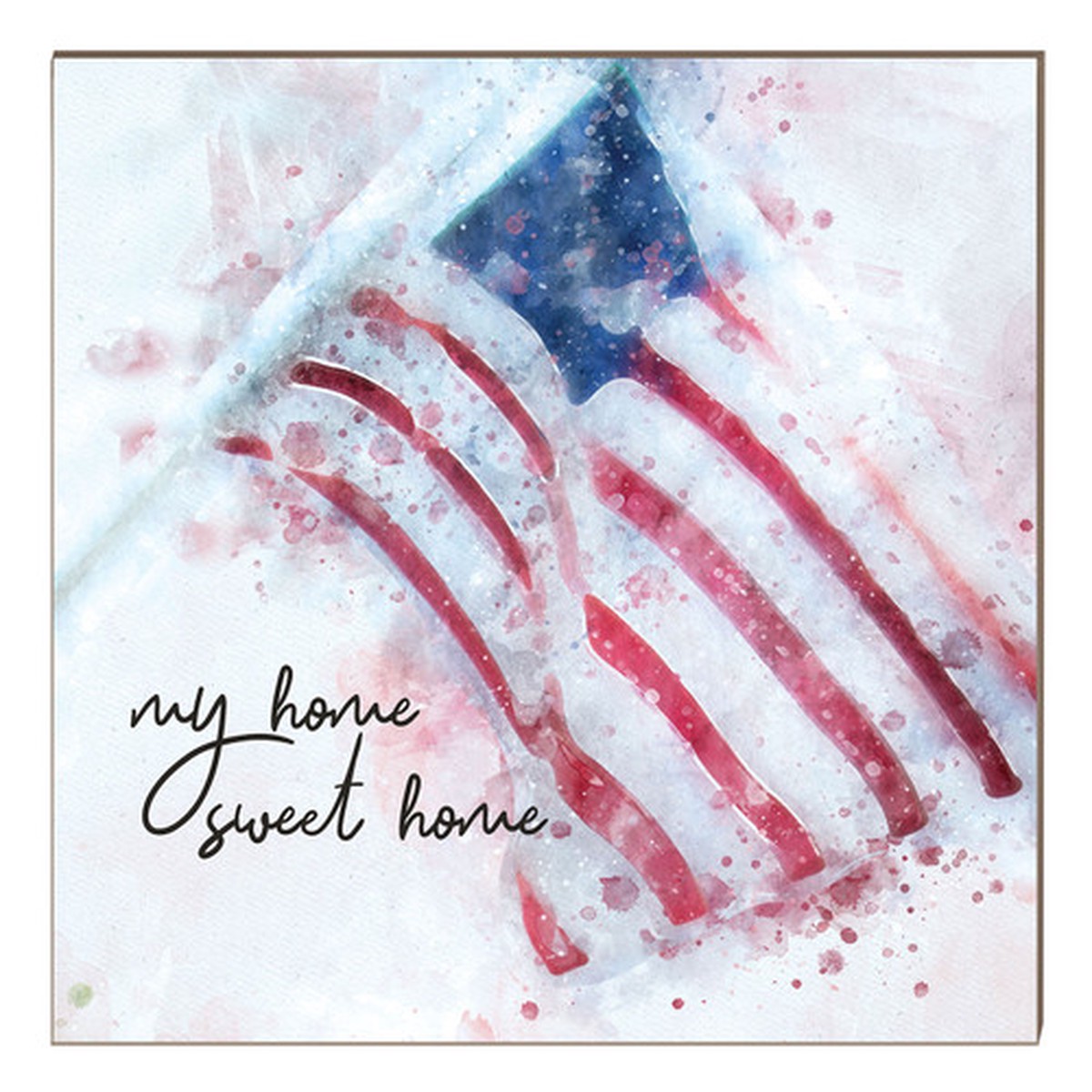 10″ Blue and Red “My Home Sweet Home” Wooden Patriotic Sign