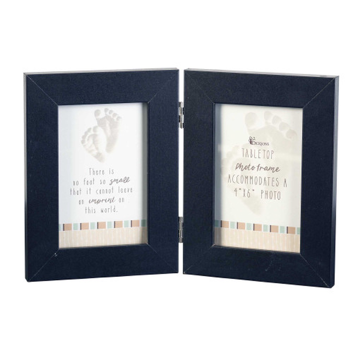 11.5″ Black and White No Foot So Small Rectangular Double Photo Frame