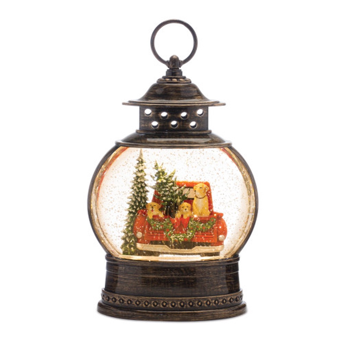 11.5″ LED Lighted Pickup Truck with Dogs Christmas Snow Globe