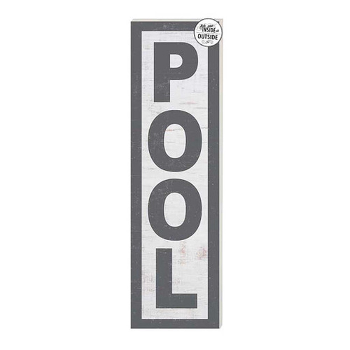 Weather Resistant “Pool” Rectangular Outdoor Wall Sign – 35″ – Charcoal Gray and White
