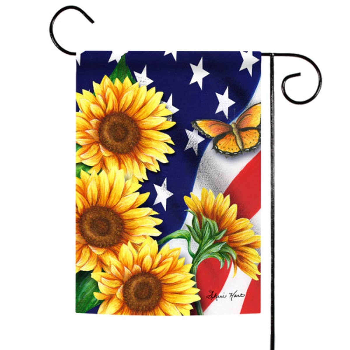 Yellow and Blue American Sunflowers Outdoor Garden Flag 18″ x 12.5″