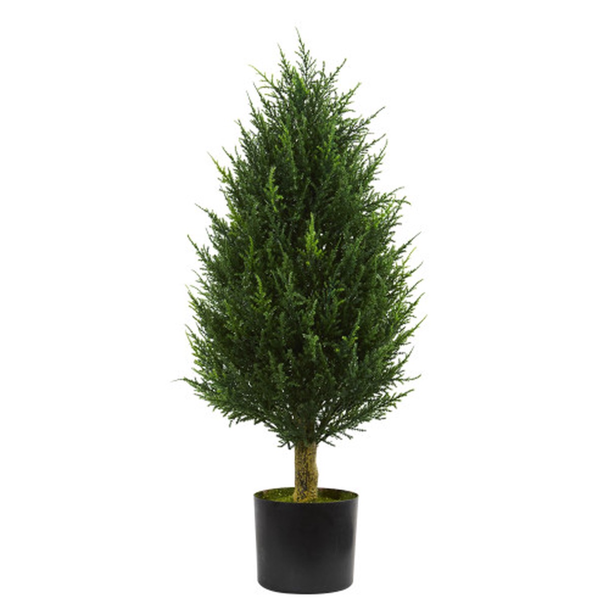 3' Cypress Tower Artificial Outdoor Tree in Black Pot