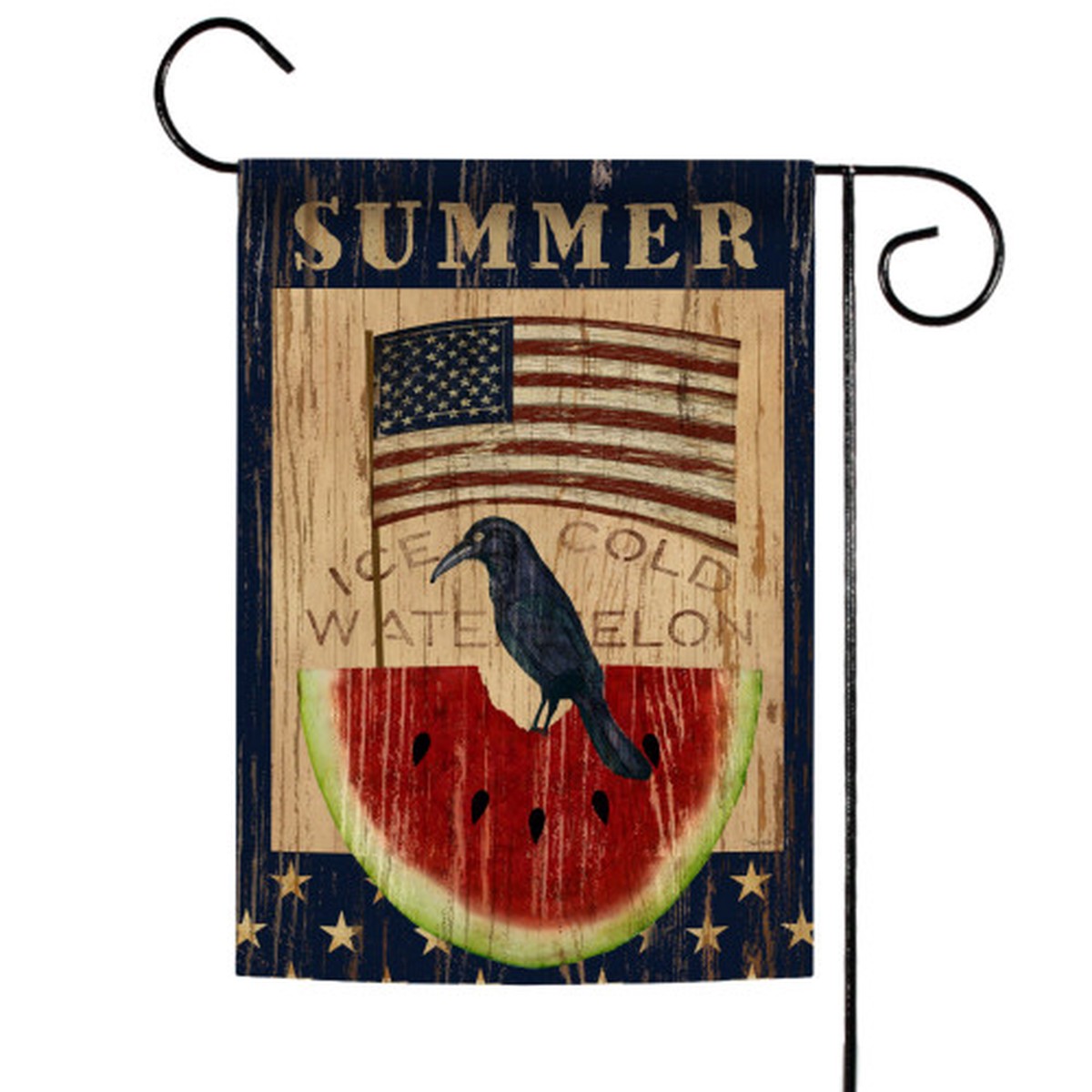 Summer Watermelon Patriotic Outdoor Rectangular Mini Garden Flag 18″ x 12.5″