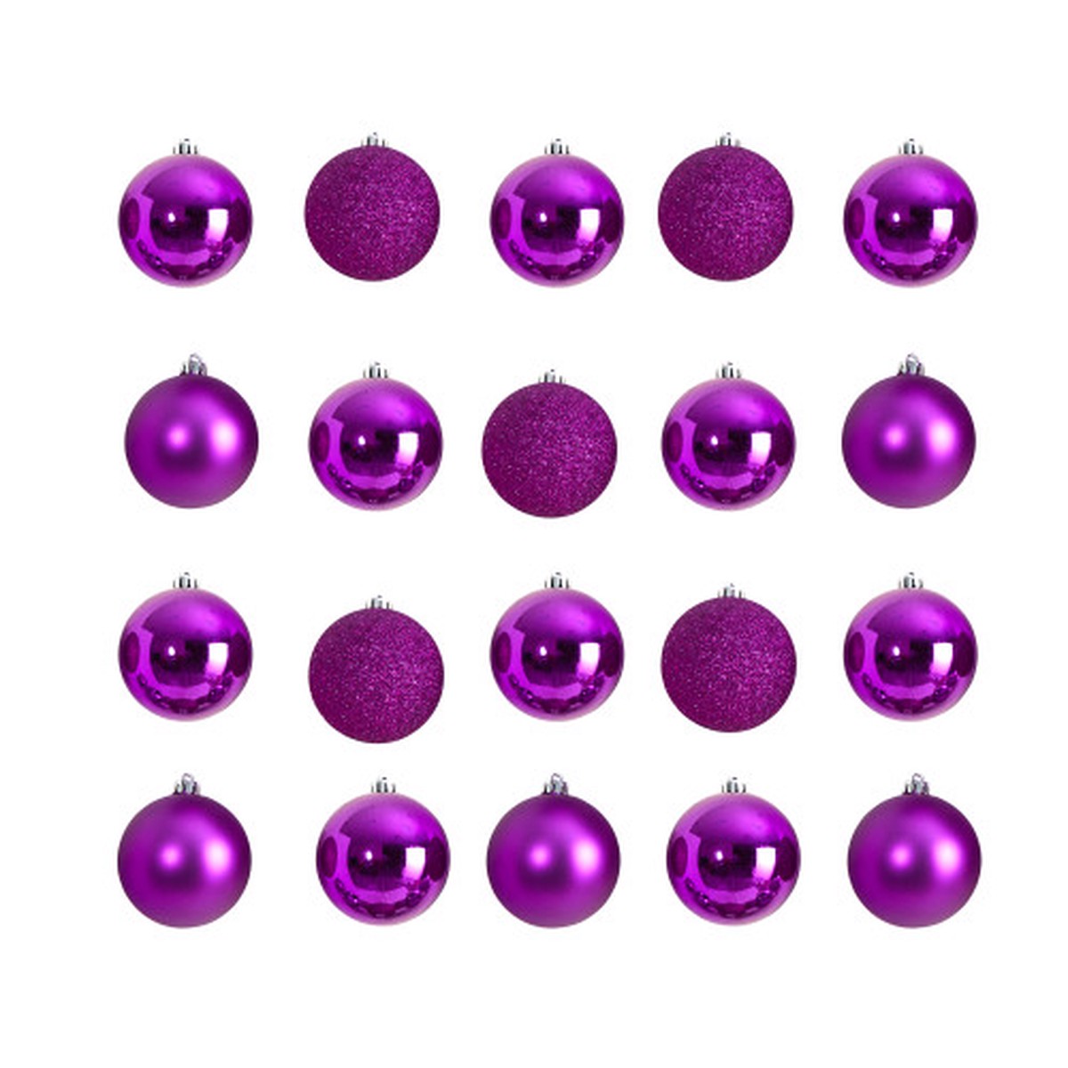 20ct Pink Shatterproof 3-Finish Christmas Ball Ornaments 3″ (80mm)