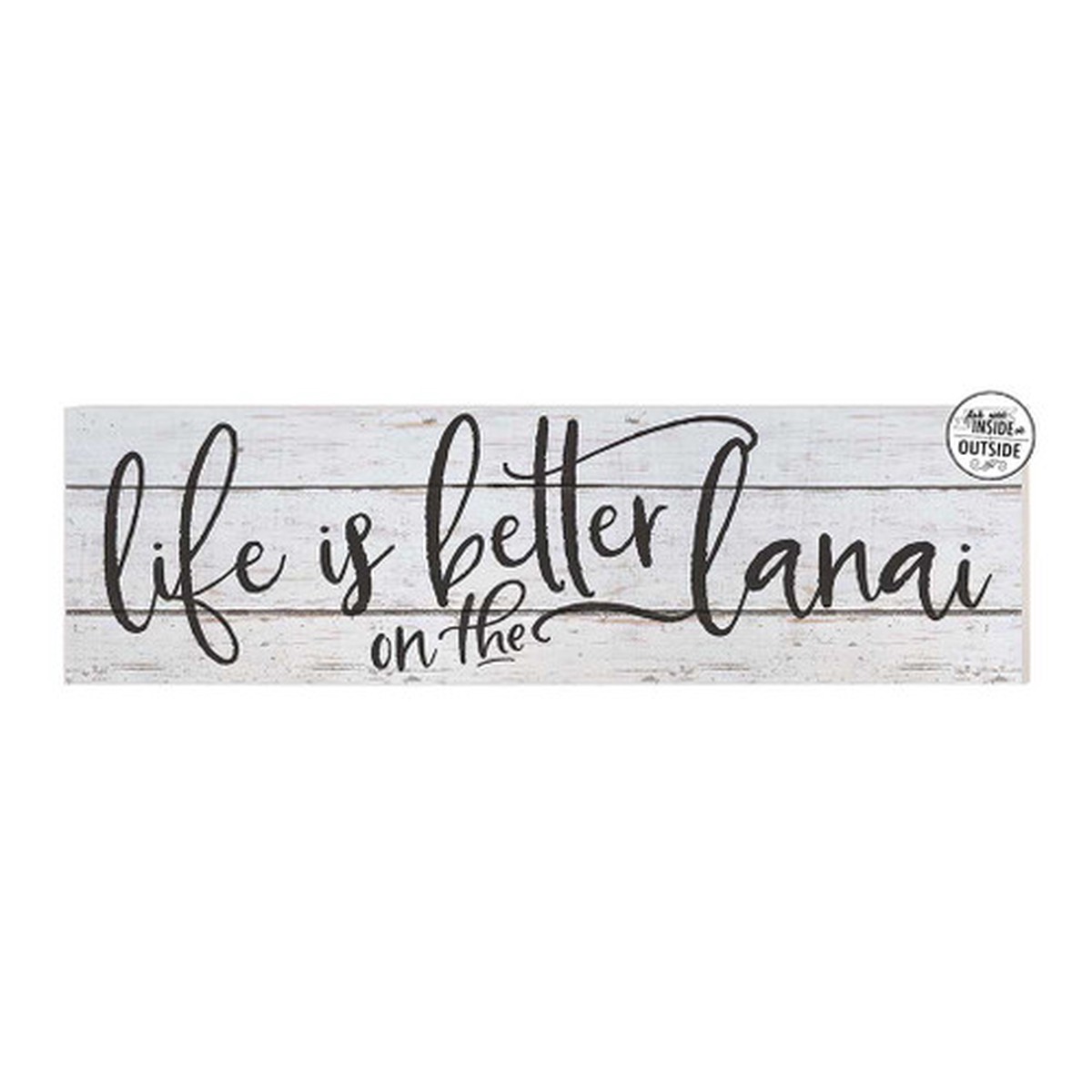“Life is Better on the Lanai” Outdoor Wall Sign – 35″ – White and Black