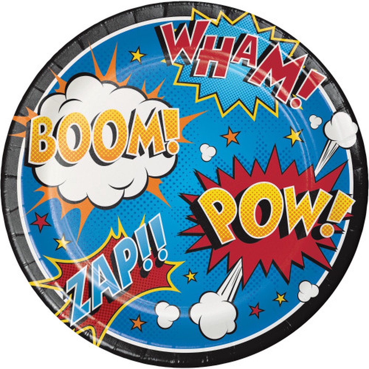Superhero Slogan Disposable Party Dinner Plates – 8.75″ – Club Pack of 240