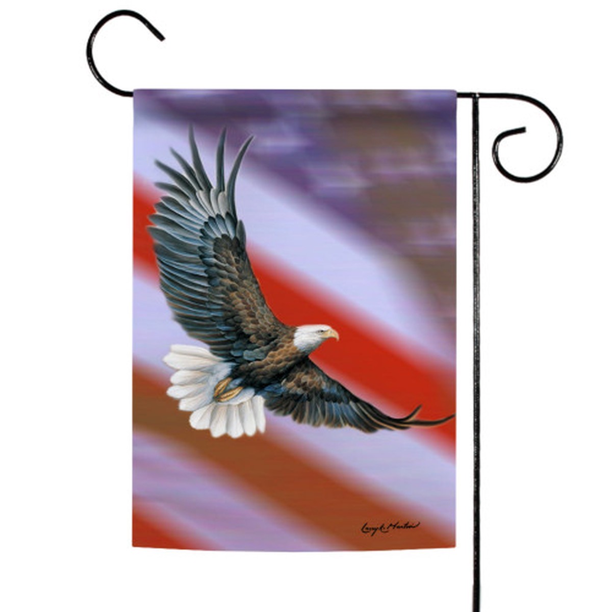 White and Brown Patriotic Eagle Outdoor Rectangular Mini Garden Flag 18″ x 12.5″