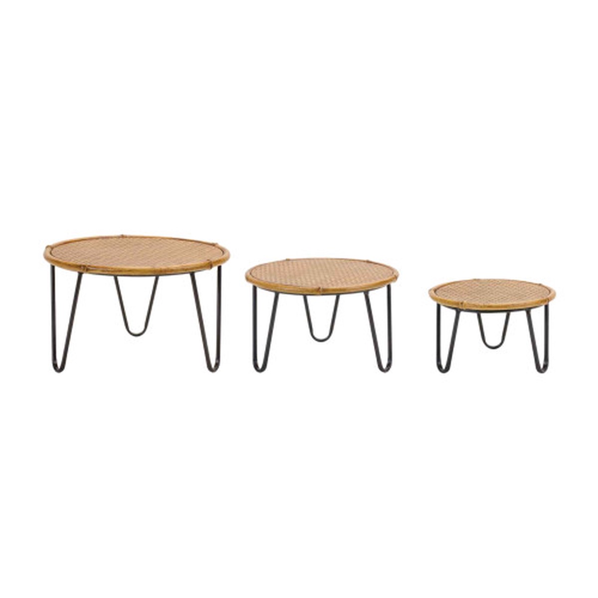 Woven Decorative Pedestal Trays – 11.75″ – Brown and Black – Set of 3