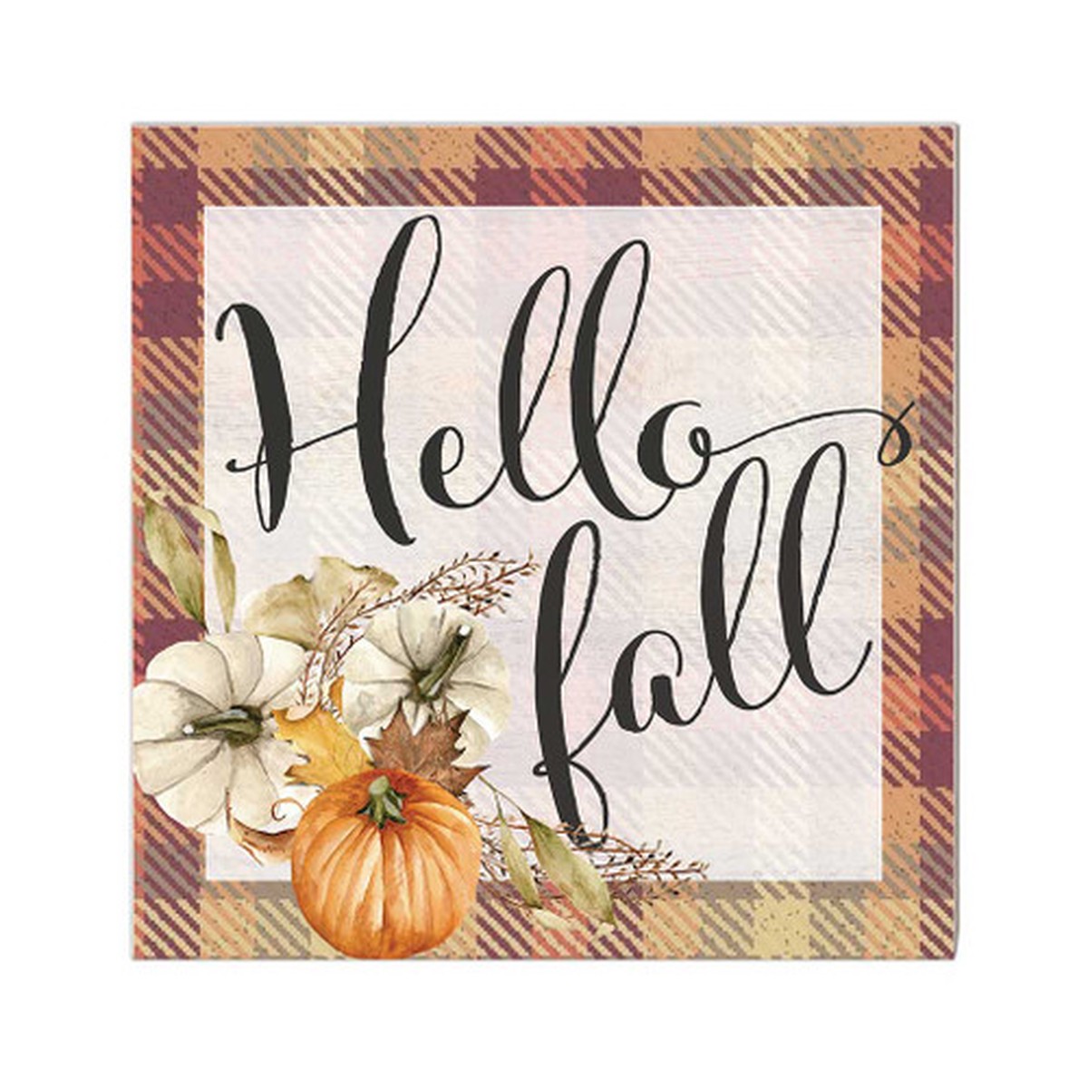 10″ Orange and White “Hello Fall” Wooden Sign