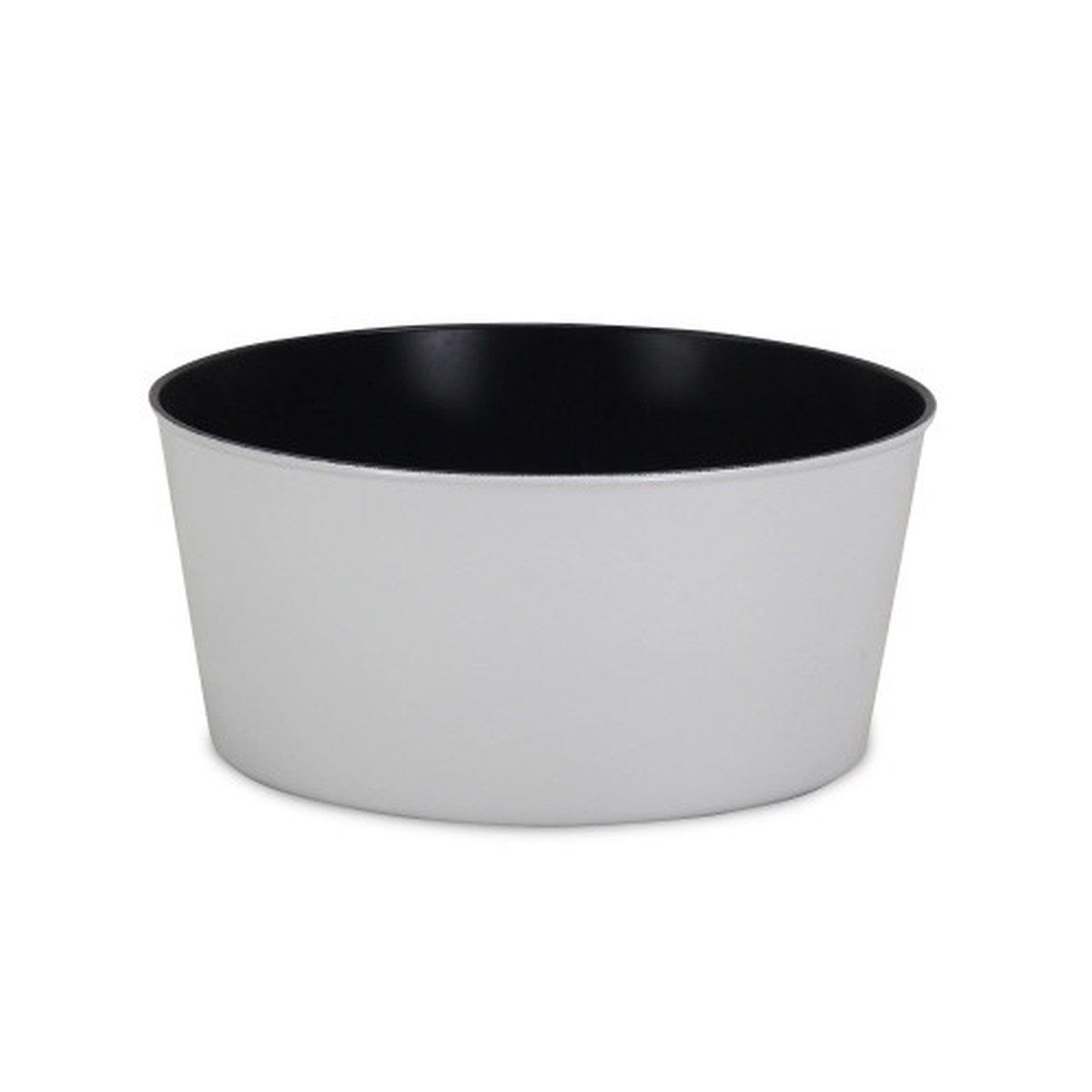 11.5″ White and Black Tapered Round Planter