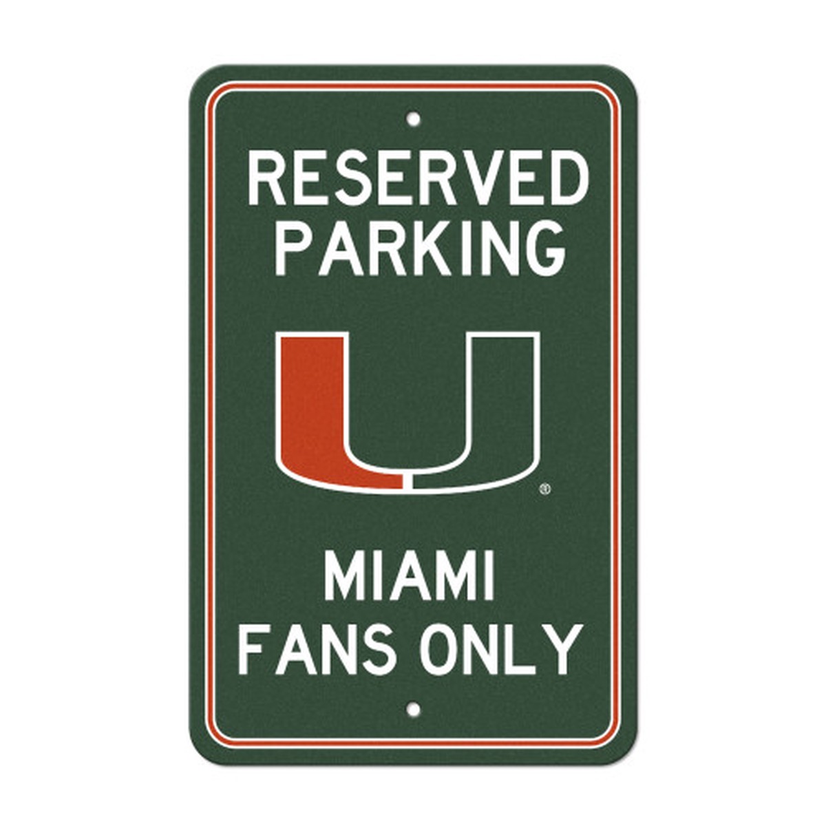 18″ NCAA University of Miami Hurricanes ‘Reserved Parking’ Wall Sign