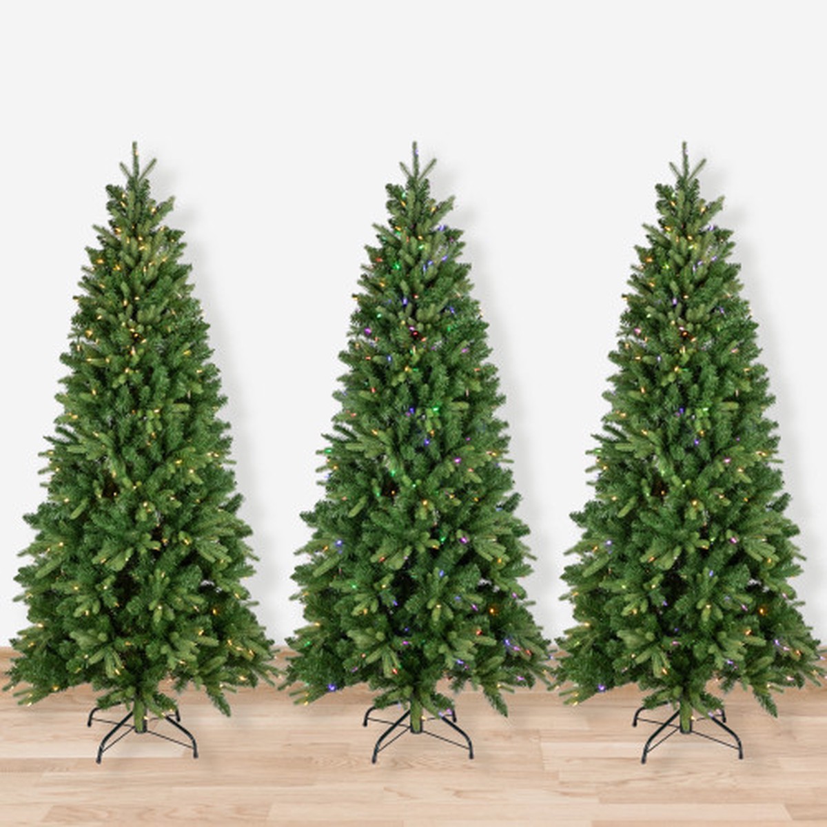 Real Touch Pre-Lit Washington Frasier Fir Multi-Function Slim Christmas Tree – 7.5′ – Dual Color LED Lights