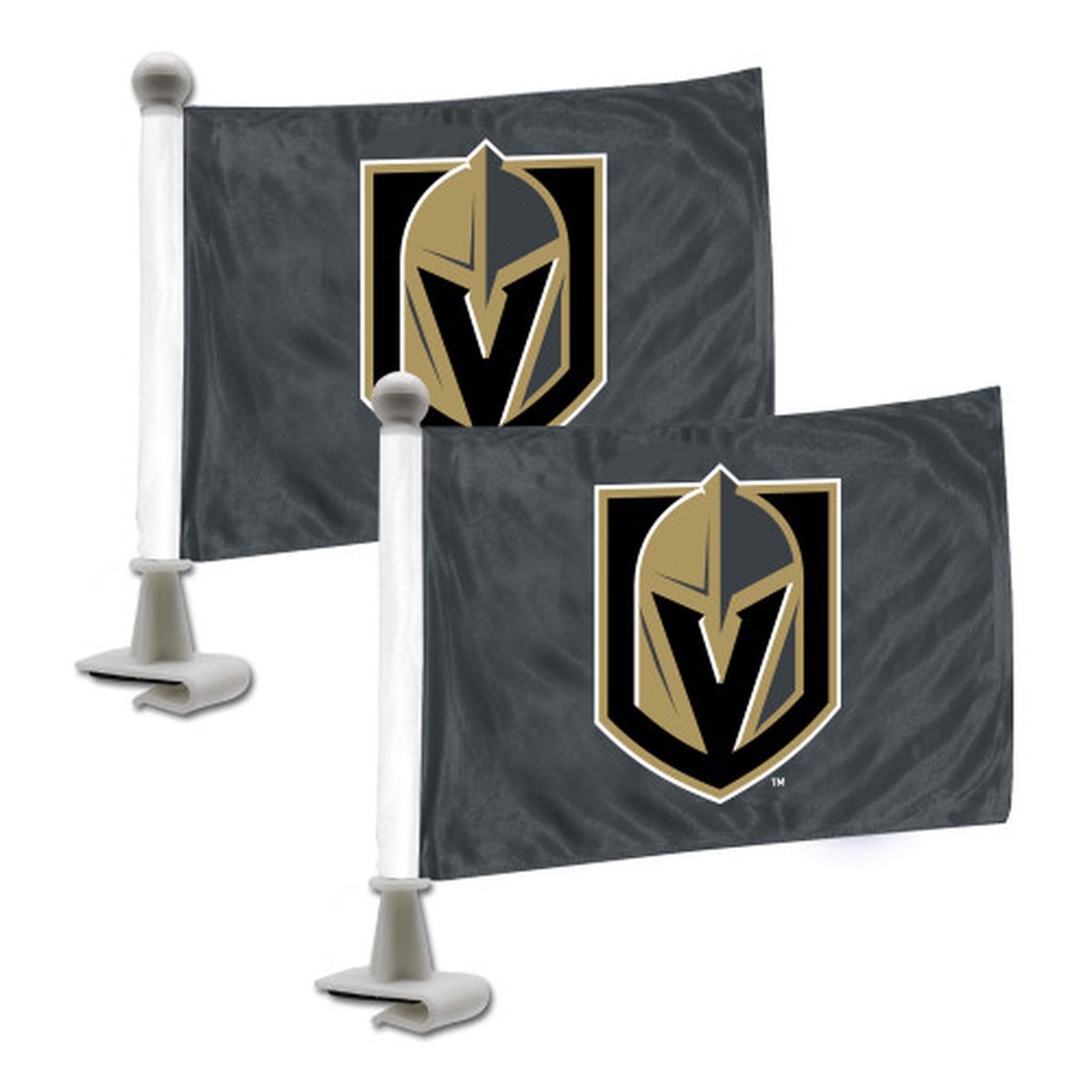 Set of 2 NHL Vegas Golden Knights Ambassador Car Flags 6″ x 4″