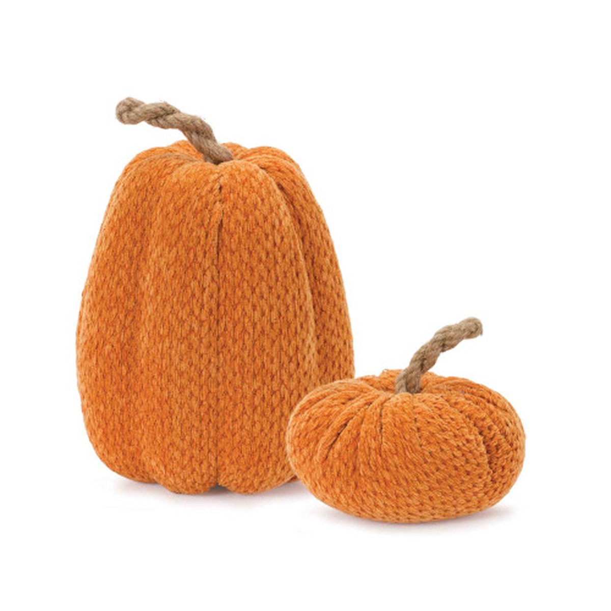 Woven Pumpkin Fall Harvest Tabletop Decorations – 10.5″ – Orange – Set of 2