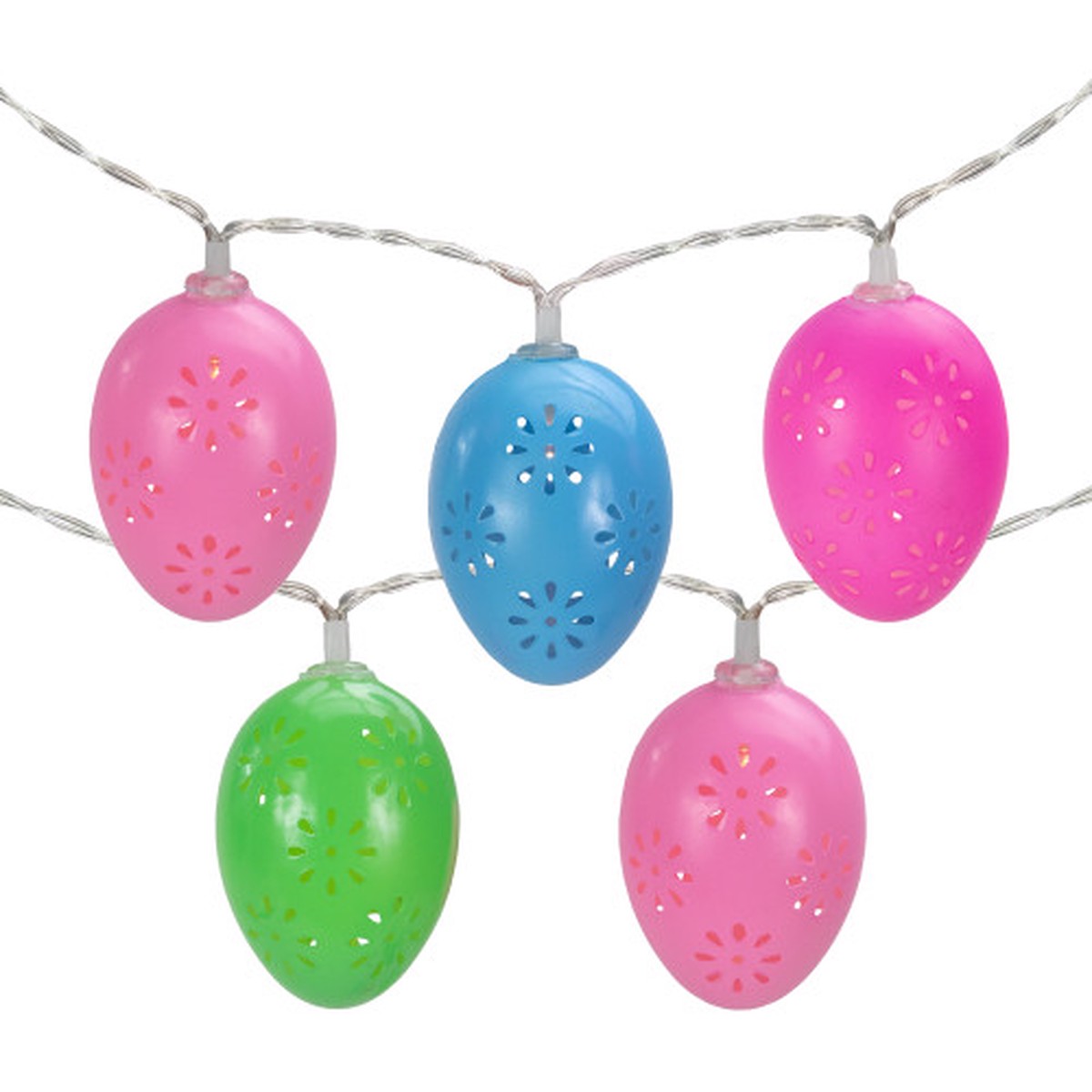 10-Count Multi-Color Easter Egg LED String Lights 4.5ft Clear Wire