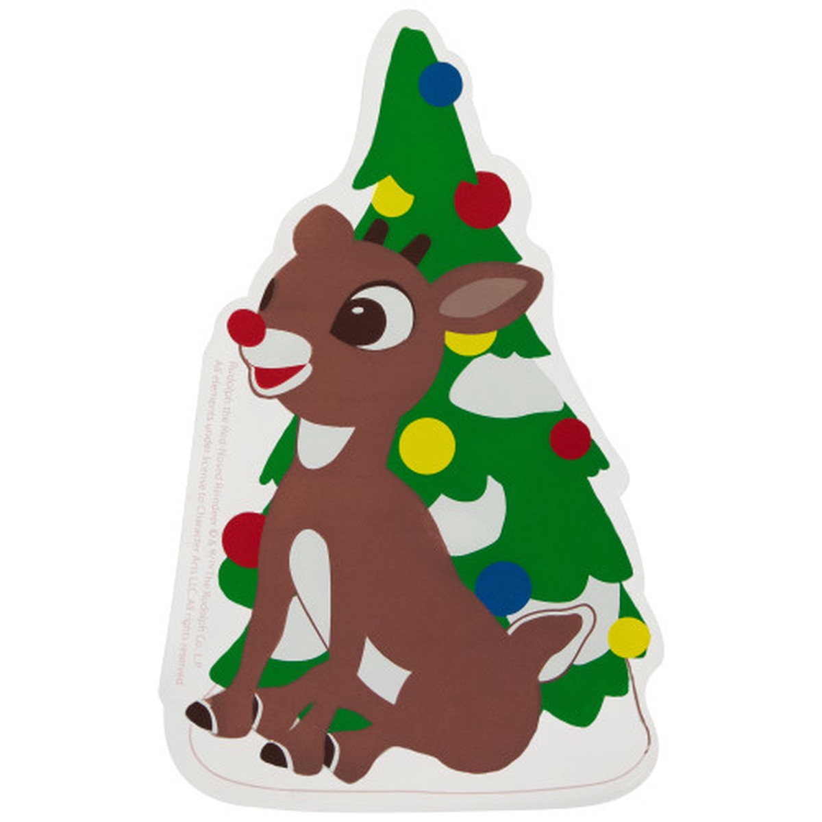 8″ Rudolph and Christmas Tree Double Sided Gel Window Cling Decoration