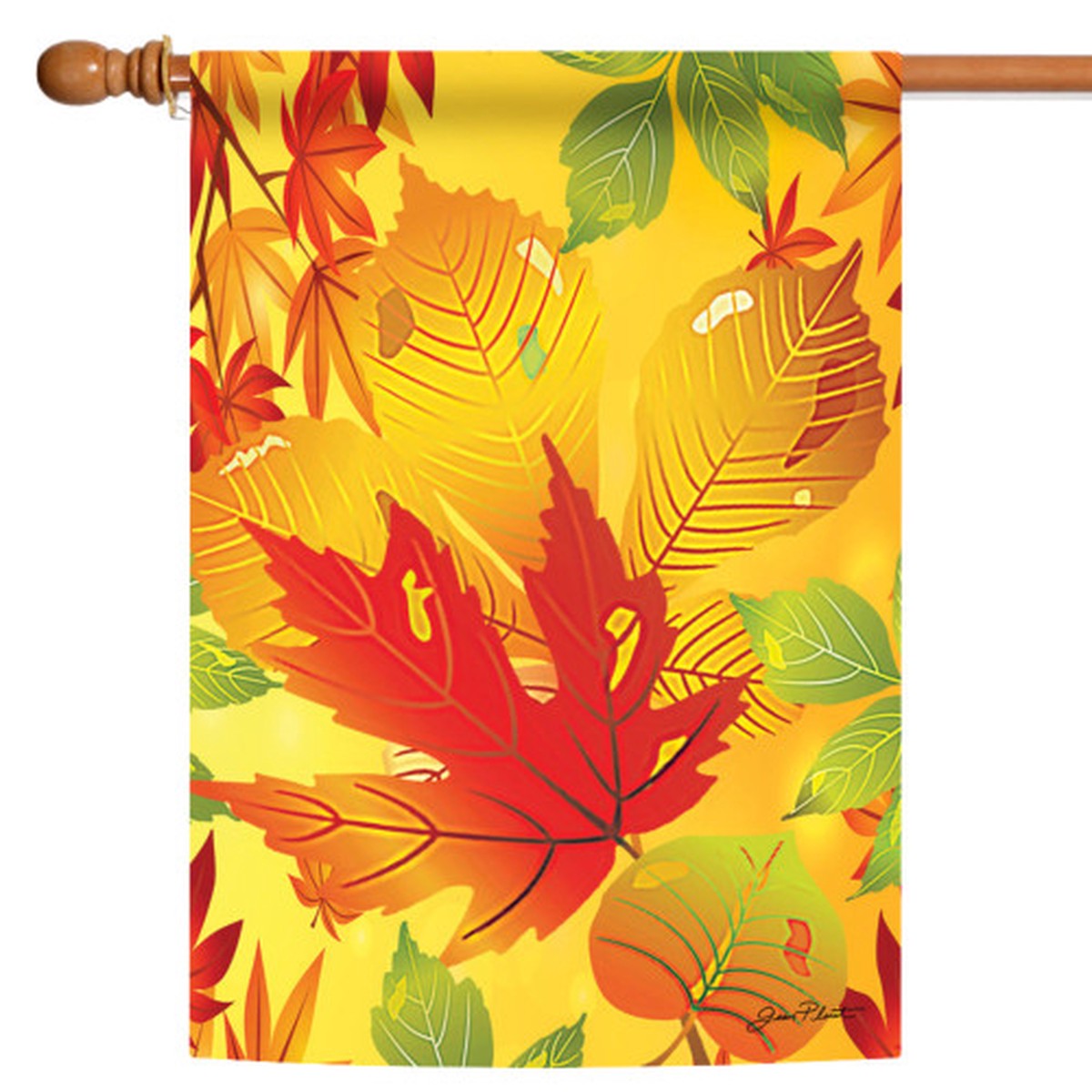 Yellow and Orange Happy Fall Welcome Outdoor House Flag 40″ x 28″