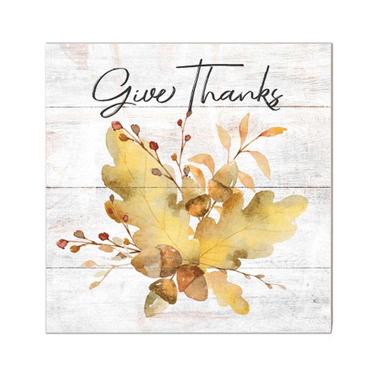 10″ Yellow and White “Give Thanks” Fall Harvest Sign