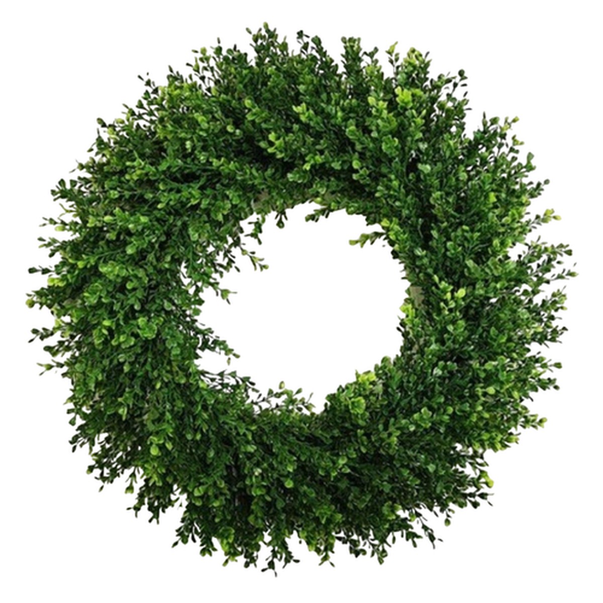 16″ Small Two Tone UV-Resistant Boxwood Artificial Christmas Wreath – Unlit