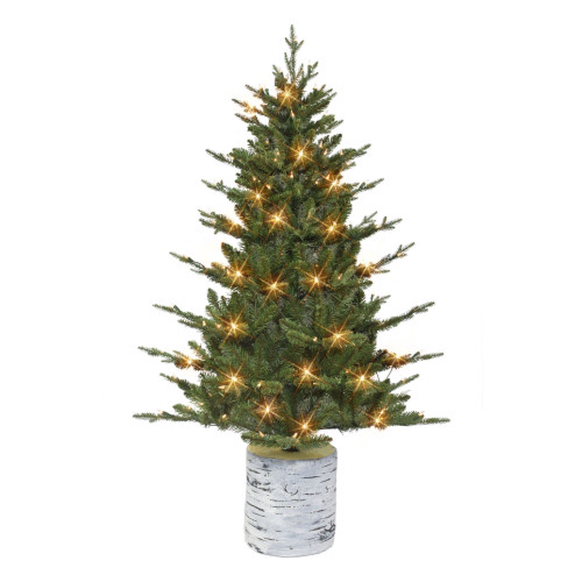 Pre-lit Potted Medium Artificial Pine Christmas Tree - 4.5 - Clear Lights