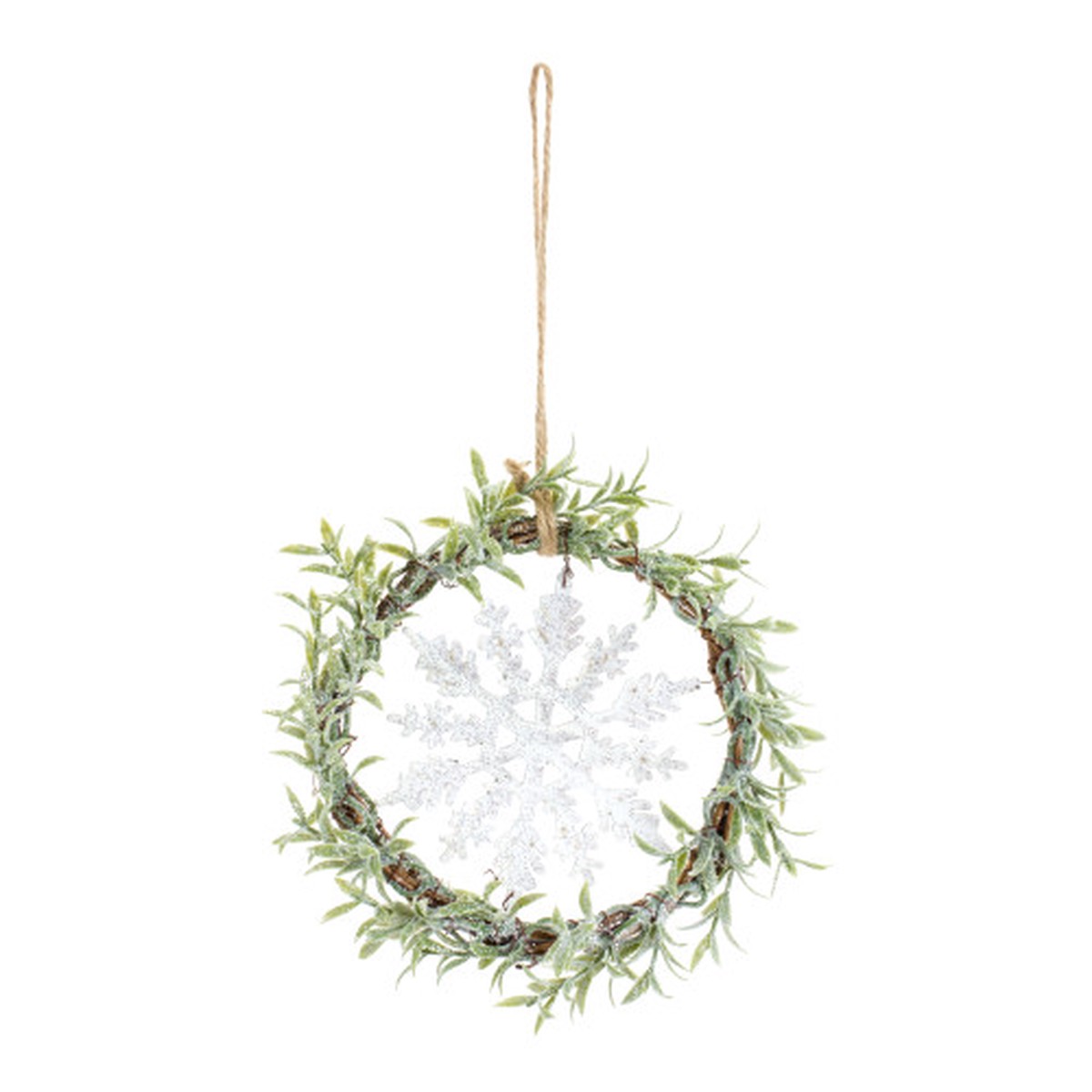 Set of 6 Mini Wreath with Snowflake Christmas Candle Holder Rings 7.5″