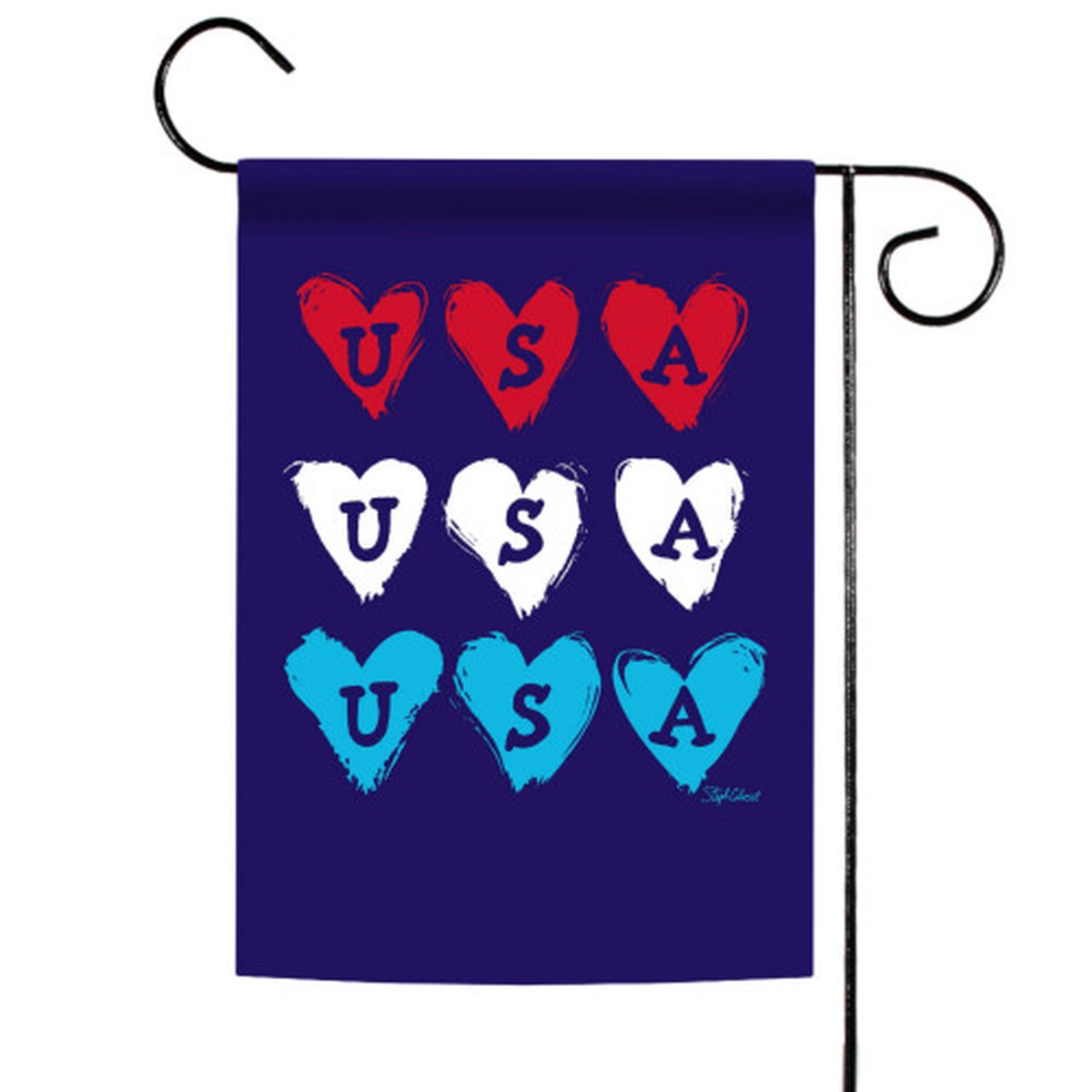 USA Hearts Patriotic Outdoor Rectangular Mini Garden Flag 18″ x 12.5″