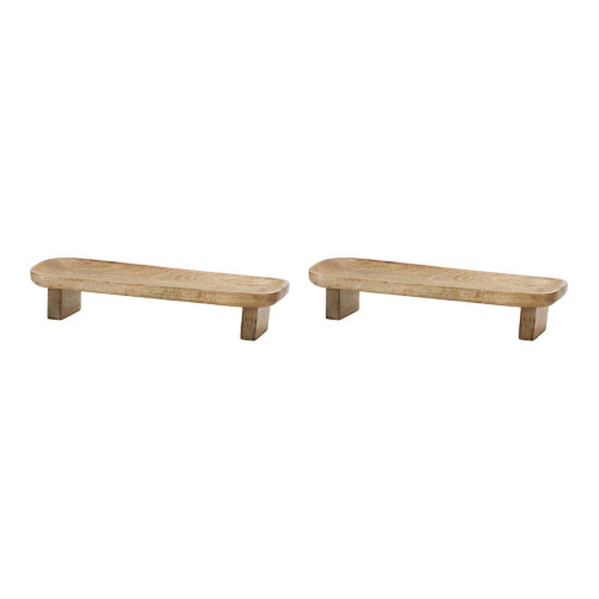 Wooden Decorative Trays – 16″ – Brown – Set of 2