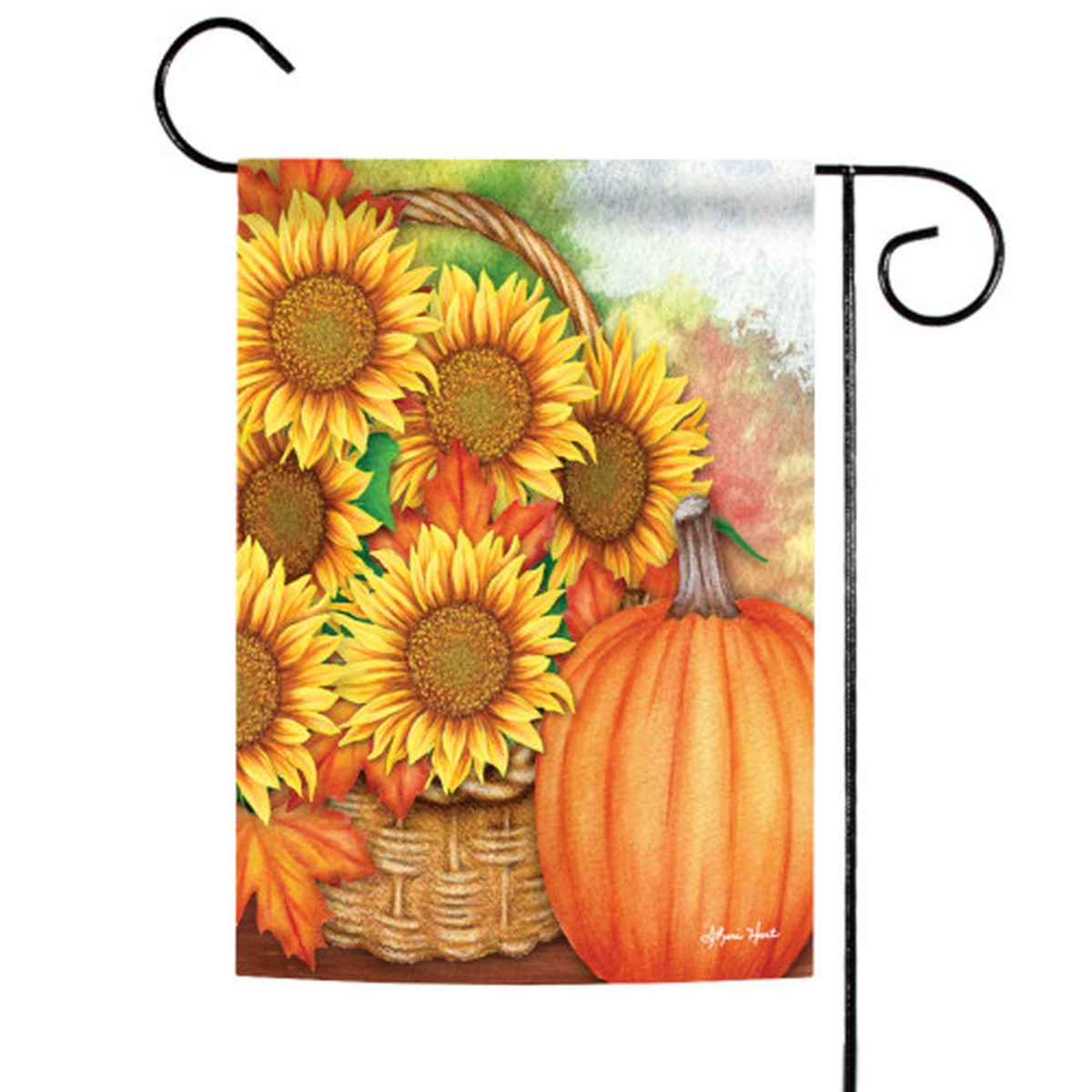 Yellow and Orange Sunflower Basket Outdoor Garden Flag 18″ x 12.5″