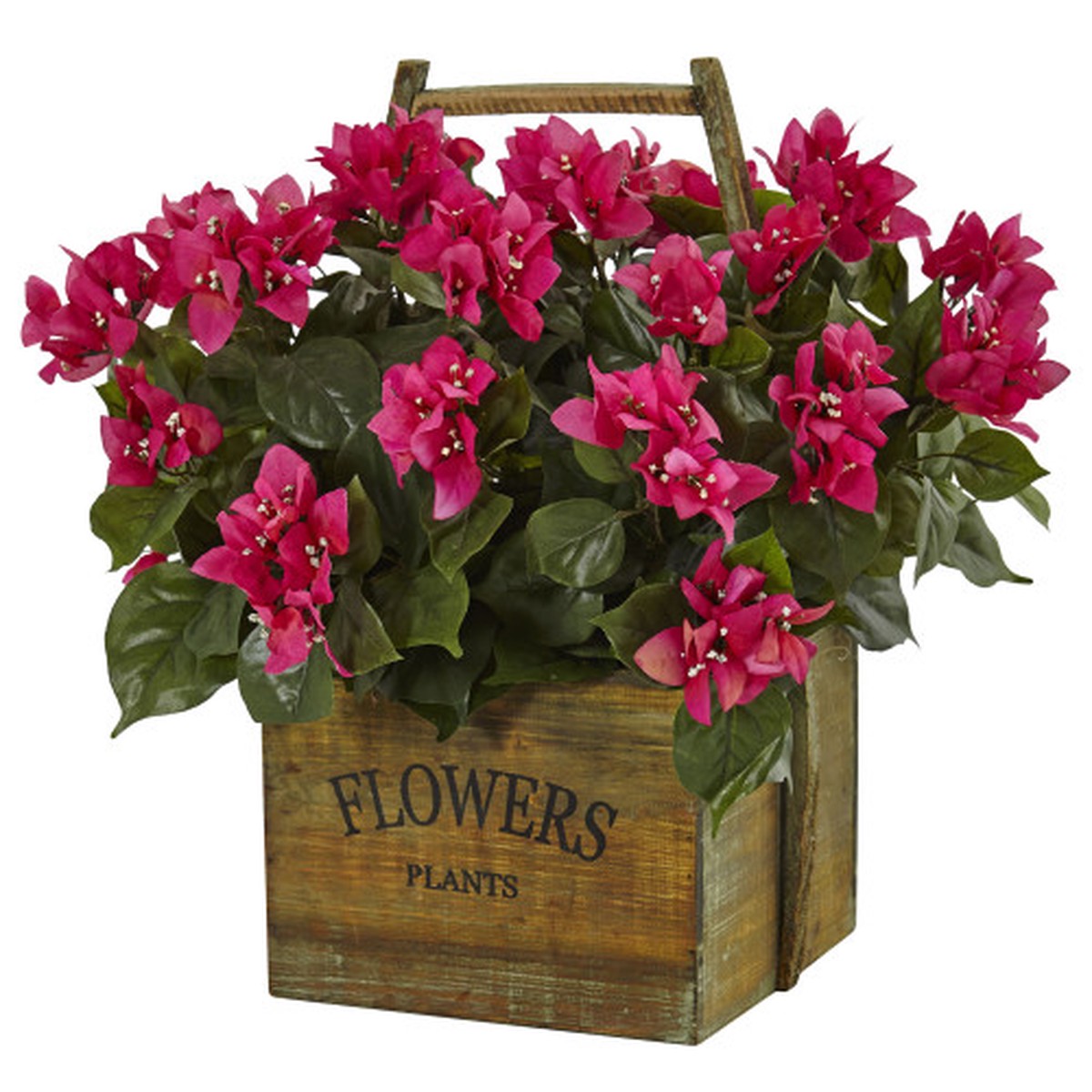 1.75′ Artificial Bougainvillea Plant with Wood Planter