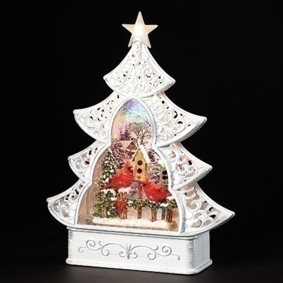 11.25″ LED Lighted Cardinals Christmas Tree Snow Globe