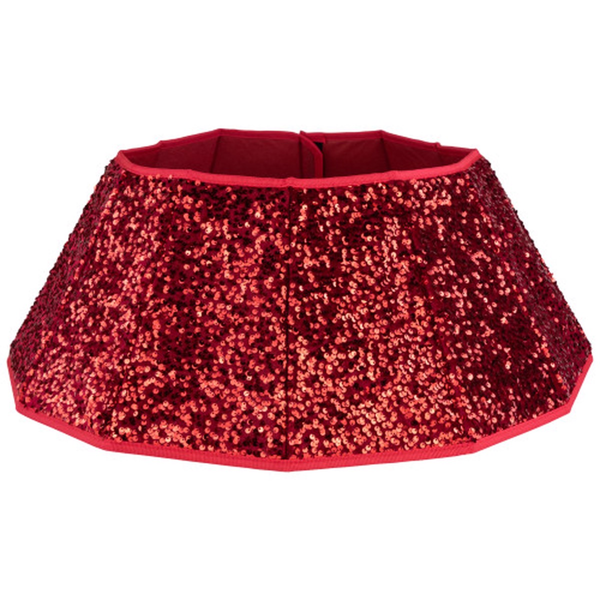 26″ Red Sequins Hexagonal Christmas Tree Collar