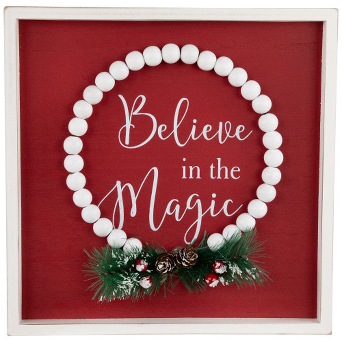 “Believe in the Magic” Framed Christmas Wall Sign – 9.75″
