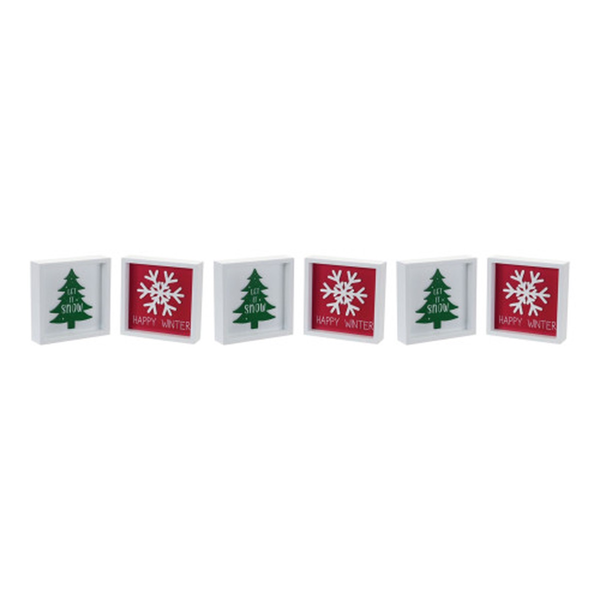 “Let It Snow” and “Happy Winter” Christmas Wall Signs – 6″ – Set of 6