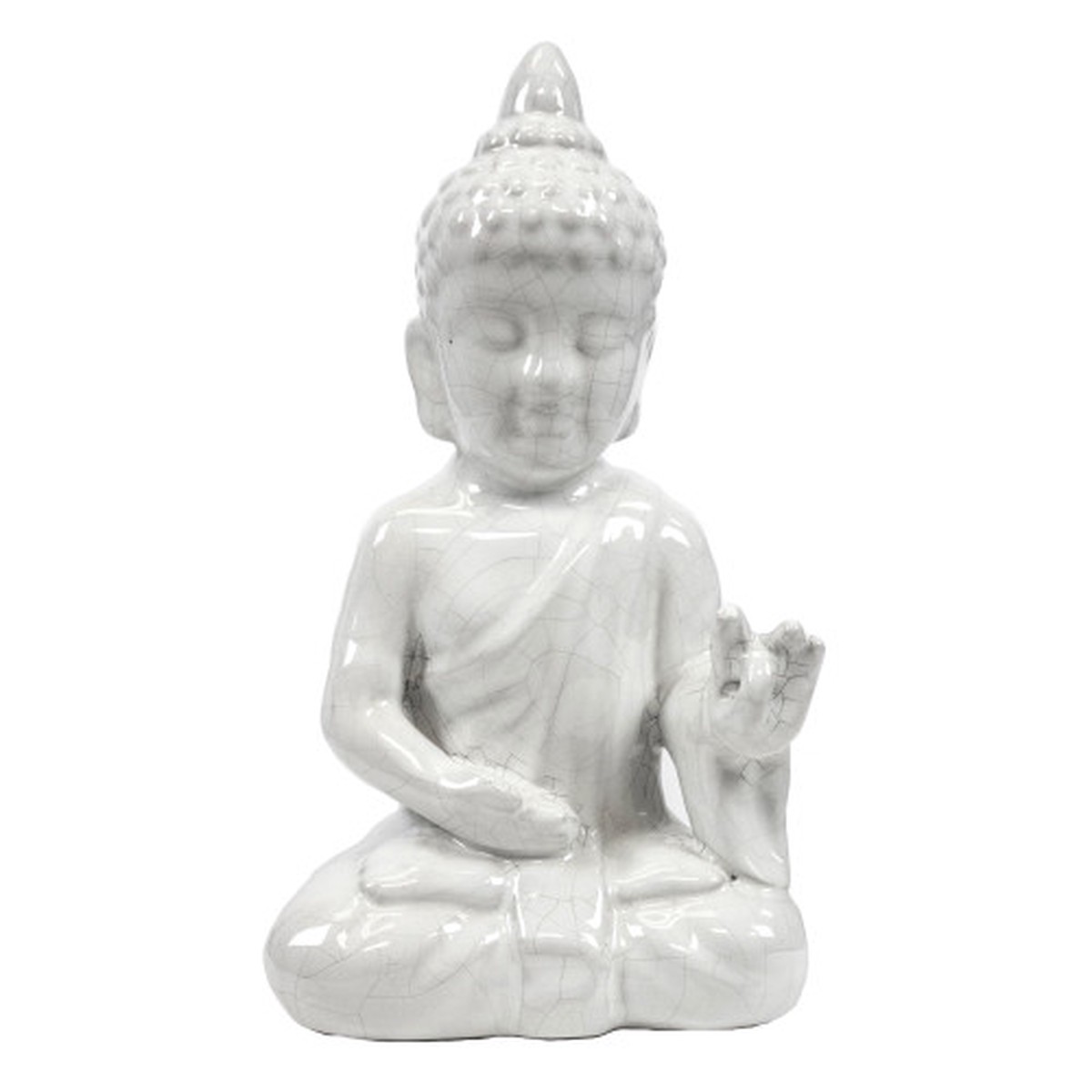 Seated Buddha Sculpture – 10″ – White