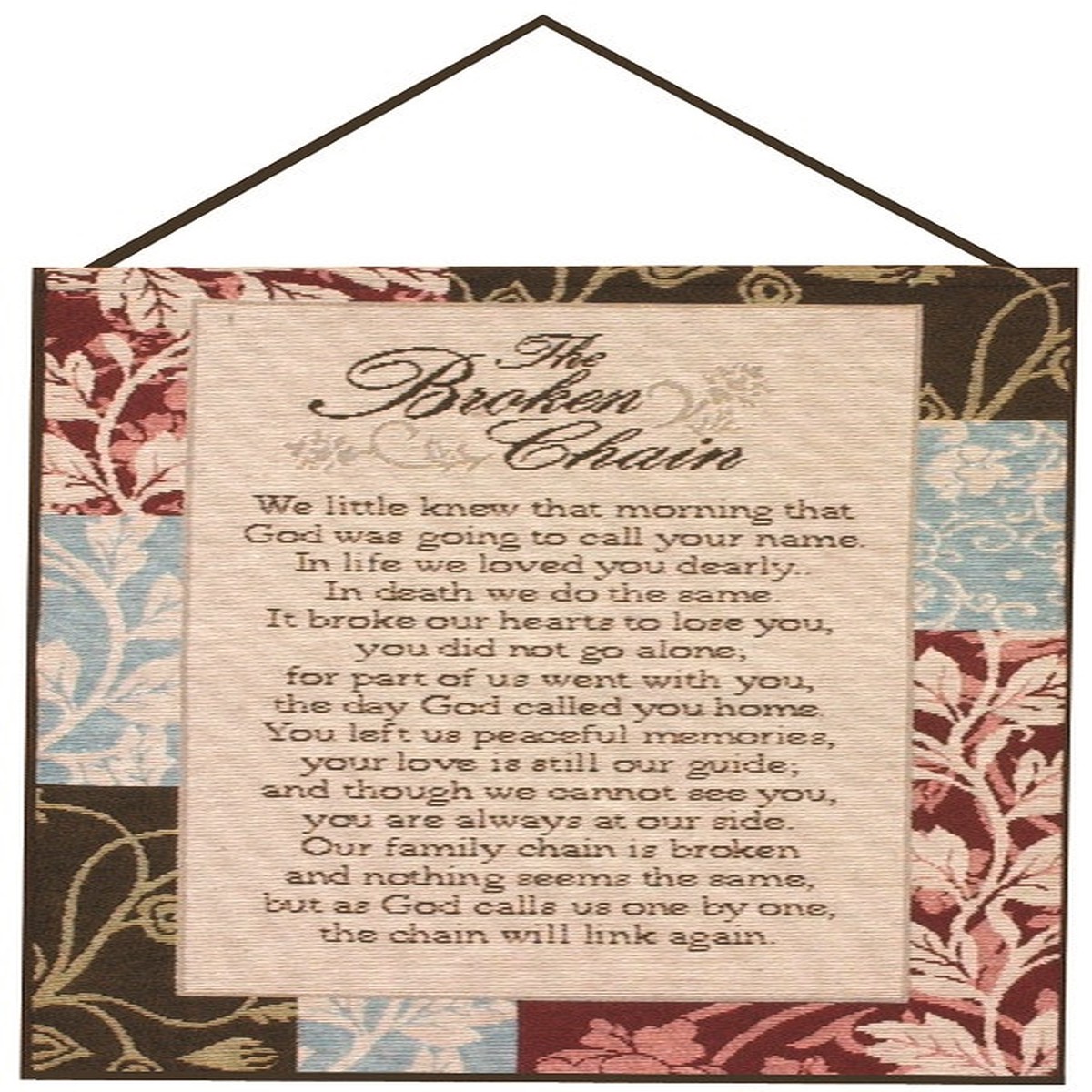 The Broken Chain Floral Patchwork Tapestry Wall Hanging – 13″ x 18″