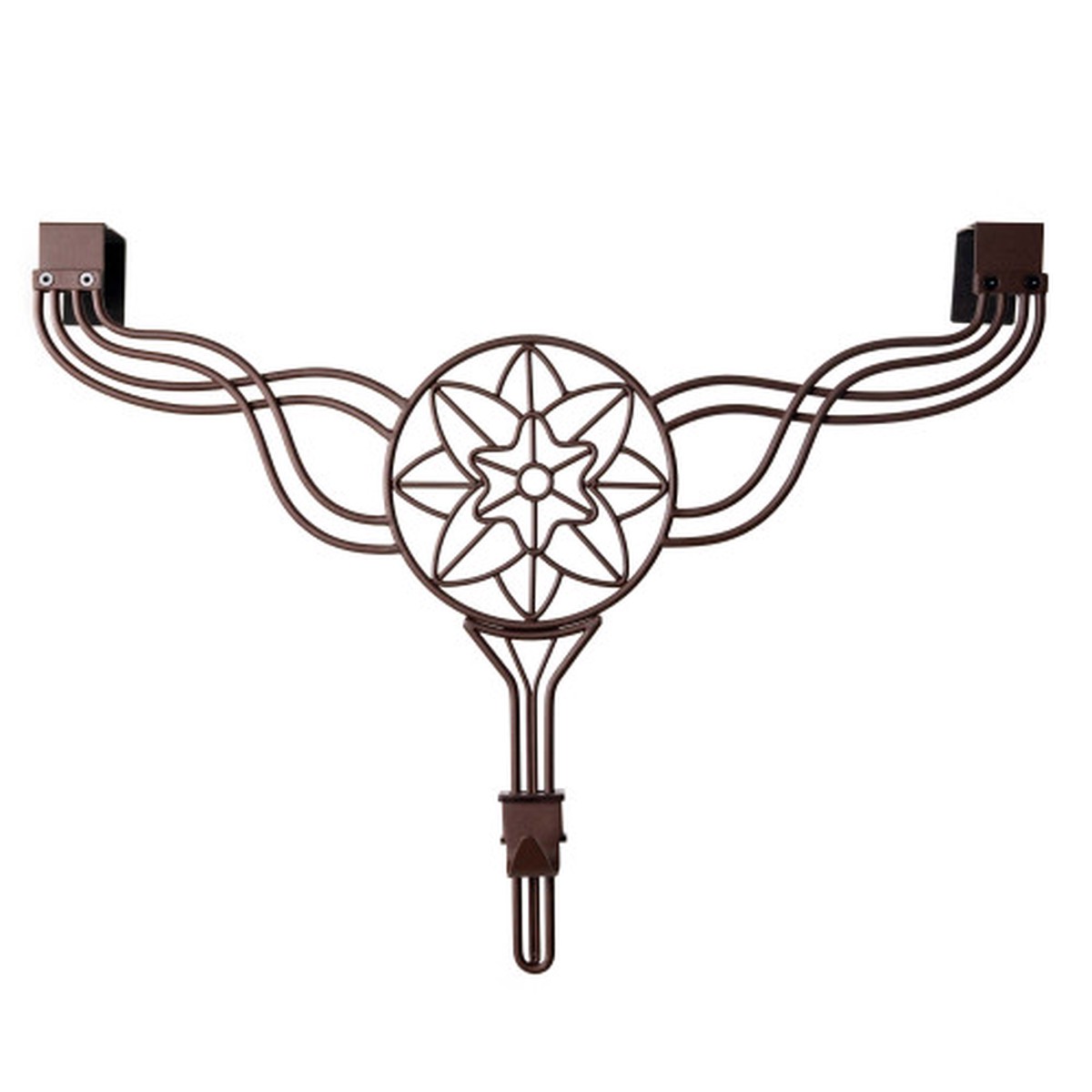 24″ Brown Iron Flower Style Adjustable Wreath Hanger