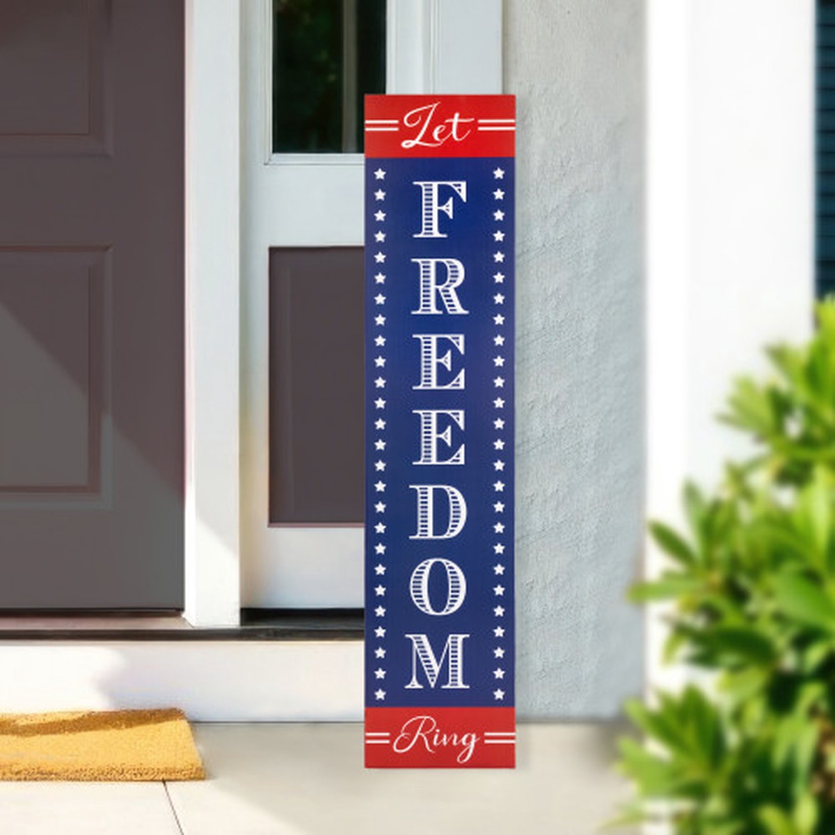 36″ Wooden “Let Freedom Ring” Stars and Stripes 4th of July Porch Sign