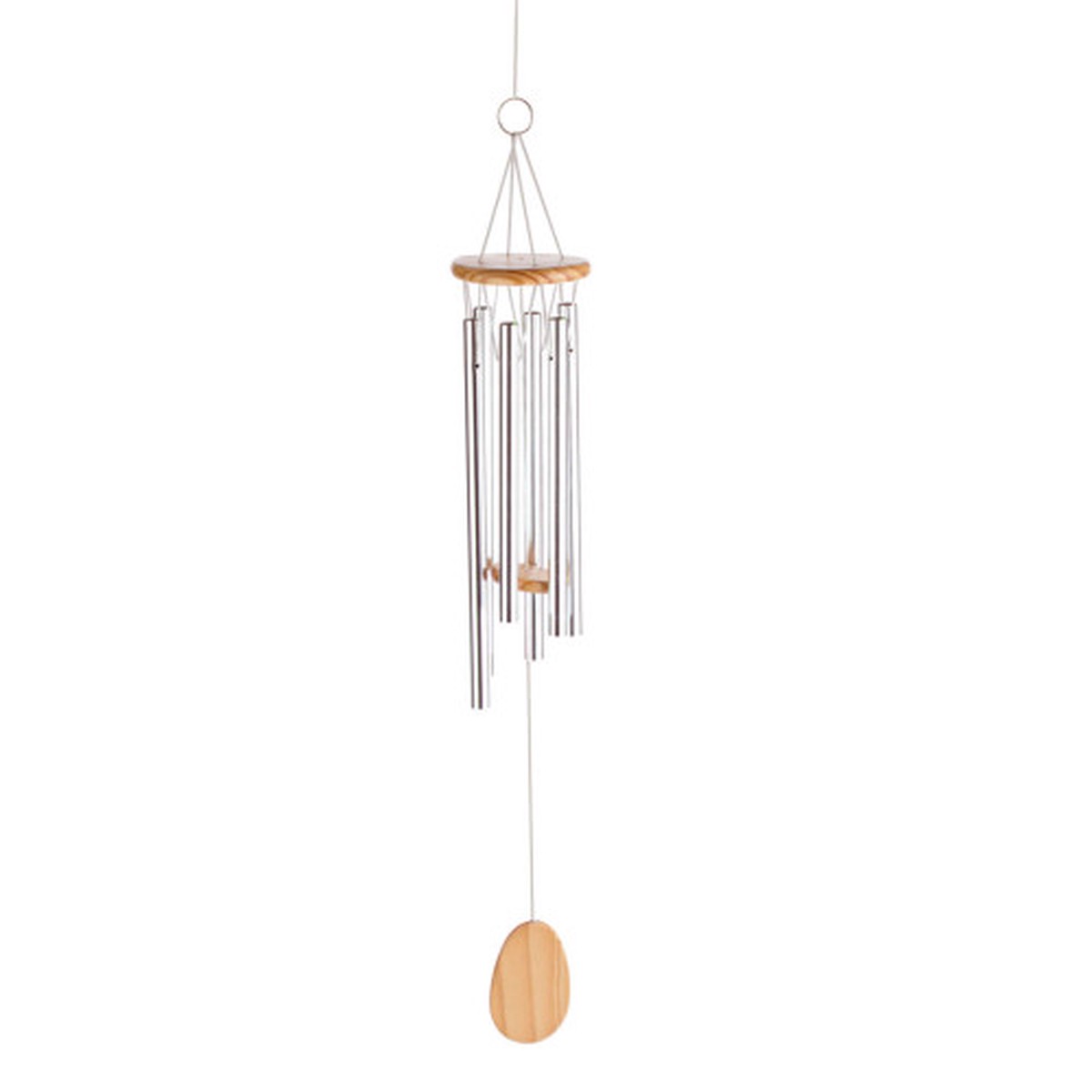 Classic Outdoor Wind Chime – 23.5″ – Silver and Brown