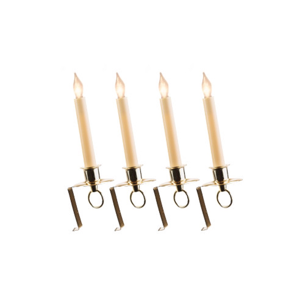 Set of 4 Cambridge Christmas Candle Lamps with Gold Bracket 12″