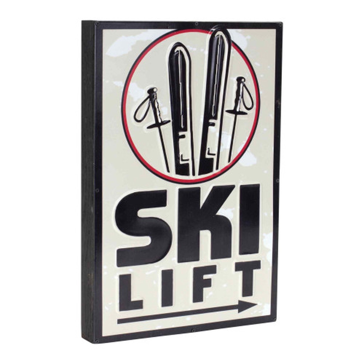 “Ski Lift” Lodge Christmas Wall Sign – 15.75″ – Black and Beige