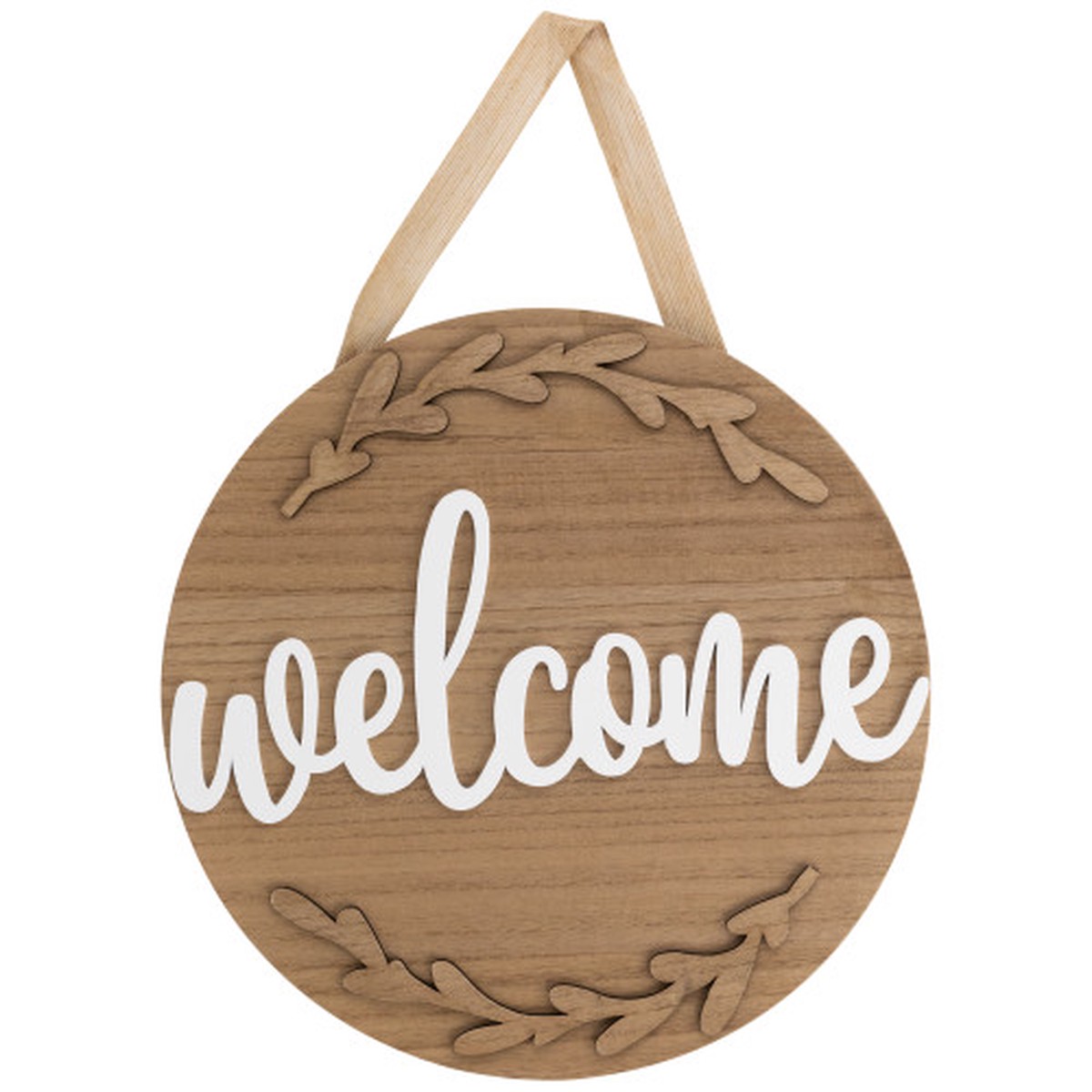 Welcome Daily Branches Wooden Wall Sign – 15.75″