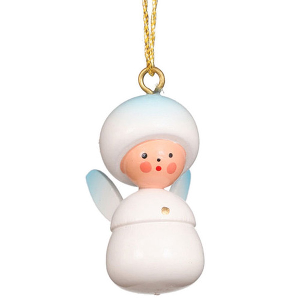 1.25″ White, Beige, and Metallic Gold Mini Angel Collectible Christian Ulbricht Ornament