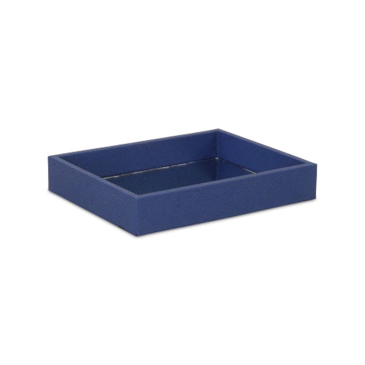 10.25″ Blue Rectangular Shagreen Tray with Mirrored Interior