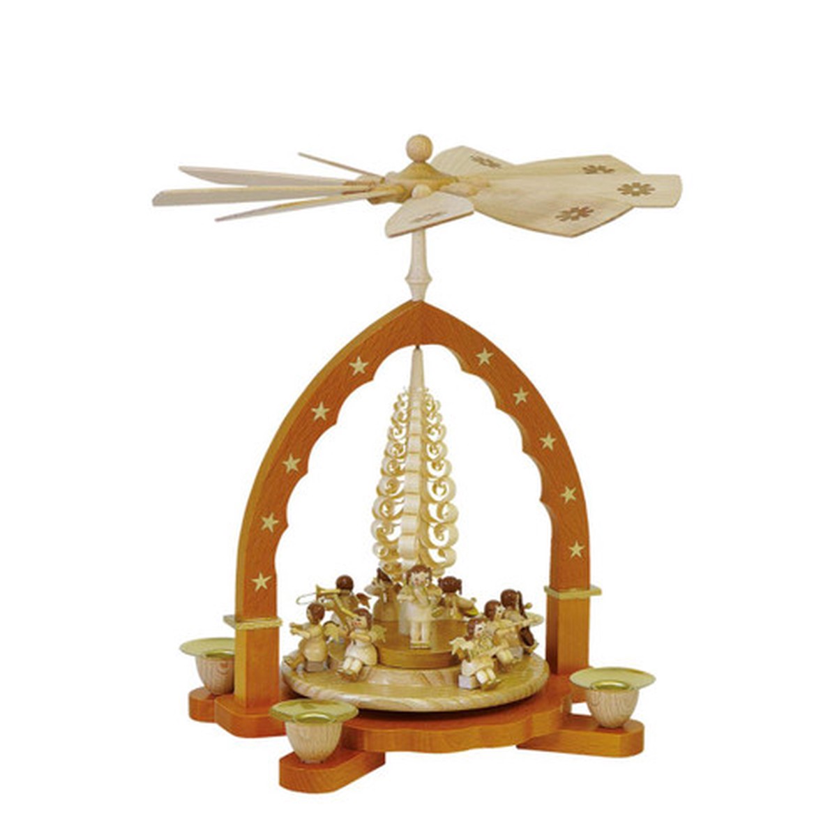 11.25″ Richard Glaesser Angel Musicians Christmas Pyramid Candle Holder