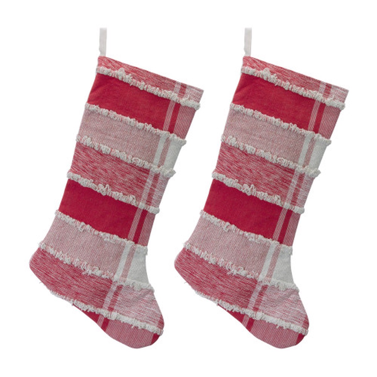 Plaid Christmas Stockings - 20" - Set of 2
