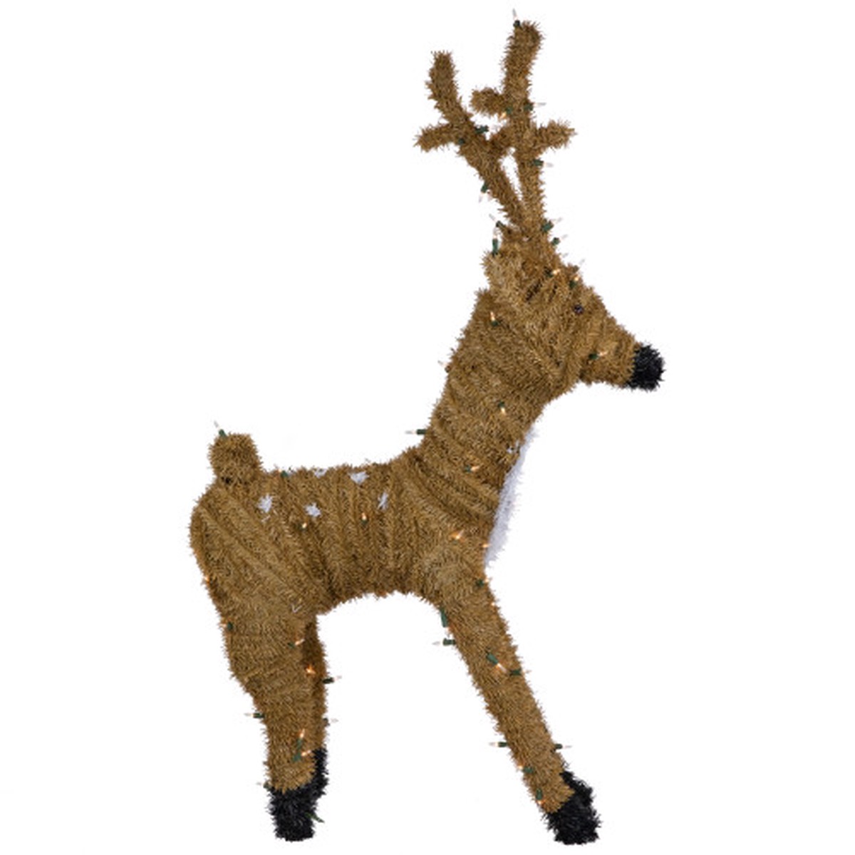 Pre-Lit Standing Reindeer with Spots Outdoor Christmas Decoration – Brown