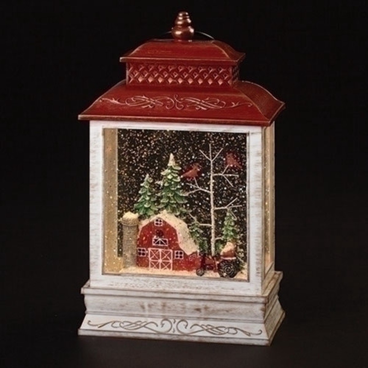 10.5″ LED Lighted Santa Farmer Christmas Snow Globe Lantern