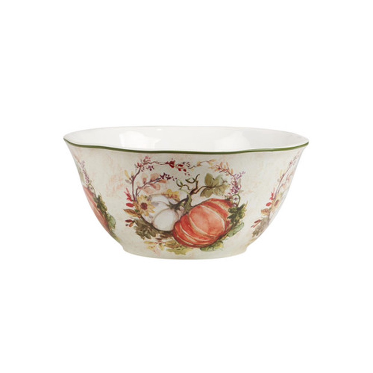 10″ Pumpkin and Gourd Fall Harvest Deep Bowl