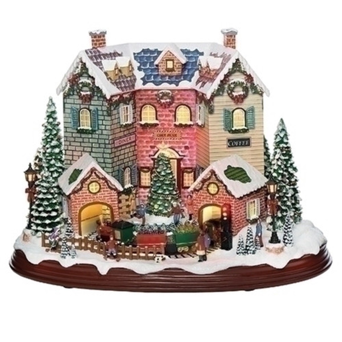 14.75″ LED Lighted Building Musical Christmas Village
